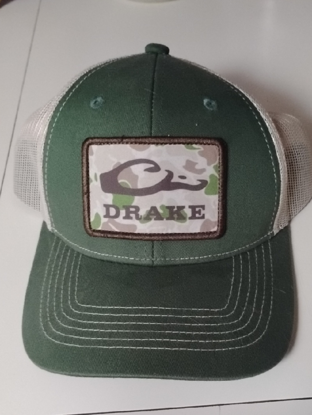 Drake Green and White Mesh Patch Cap